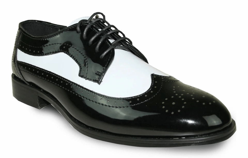 True Wear Orthopedic Footbed Bravo Jean Yves JY03 Black and White Wingtip