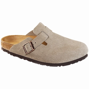 Slip On Birkenstock Unisex Boston Soft Footbed - Suede Leather Taupe Slip On Birkenstock Unisex Boston Soft Footbed - Suede Leather Taupe Street Cool