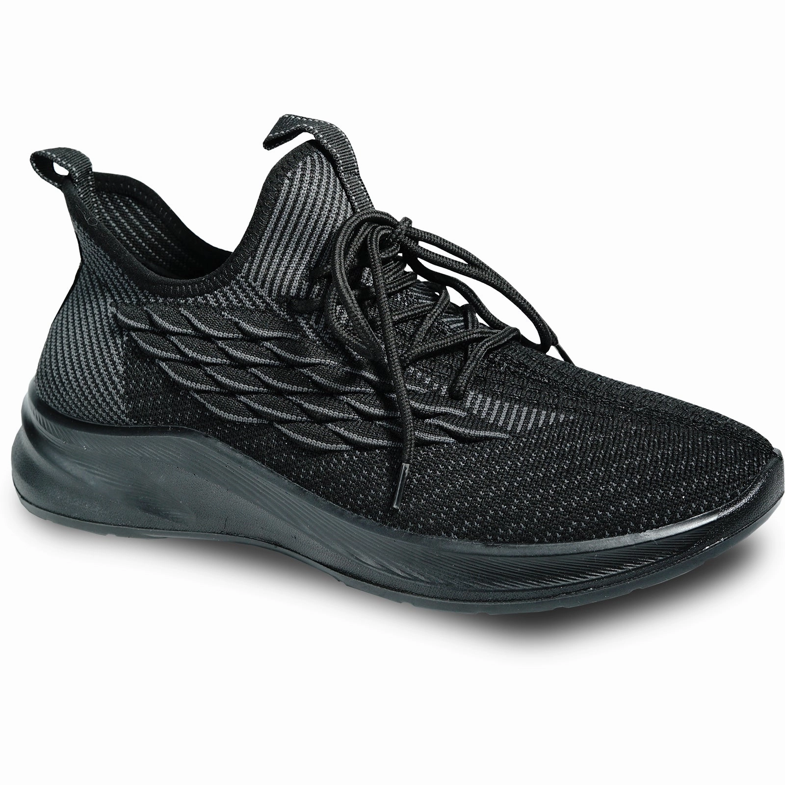VANGELO Men Slip Resistant Shoe JIMMY-5 Black  - Wide Width Available Comfort for long - hours Floral shoes