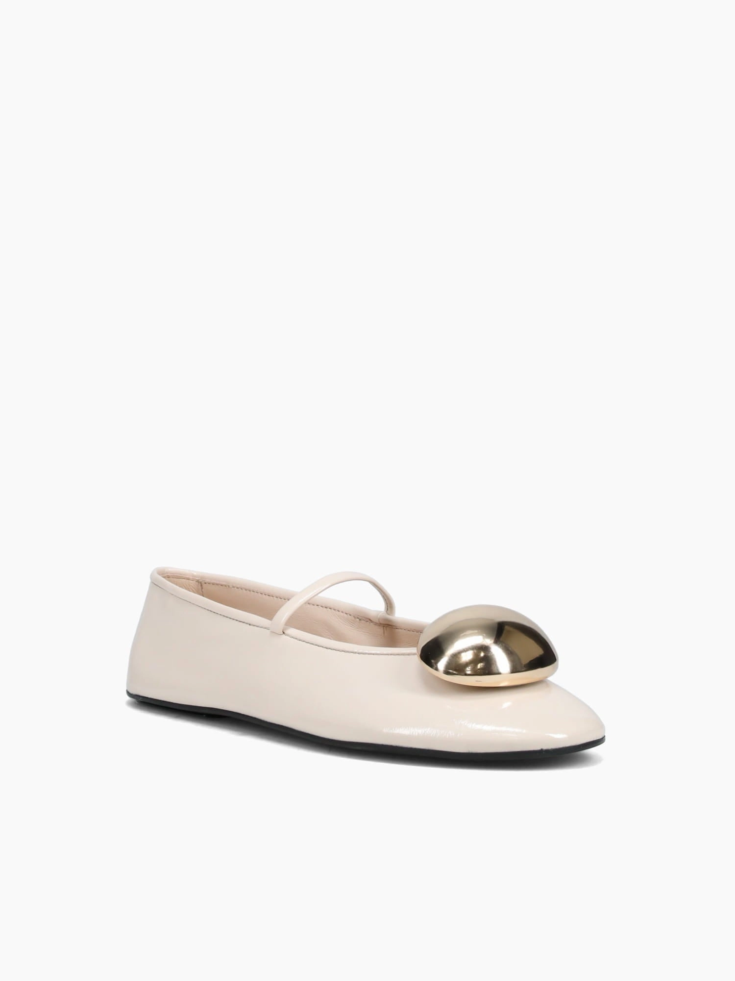 Soft Construction Balleorn Beige Gold kid crinkle patent