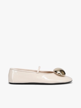 slip-resistant Balleorn Beige Gold kid crinkle patent Balleorn Beige Gold kid crinkle patent Practical Shoes Vegan Leather Shoes