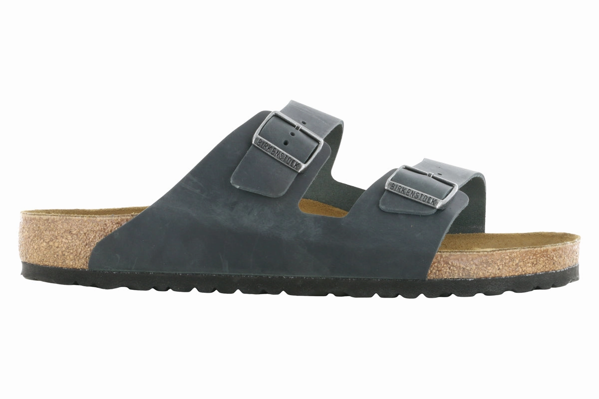 Birkenstock Arizona Oiled Leather Black Pastel Tones Warm Interior