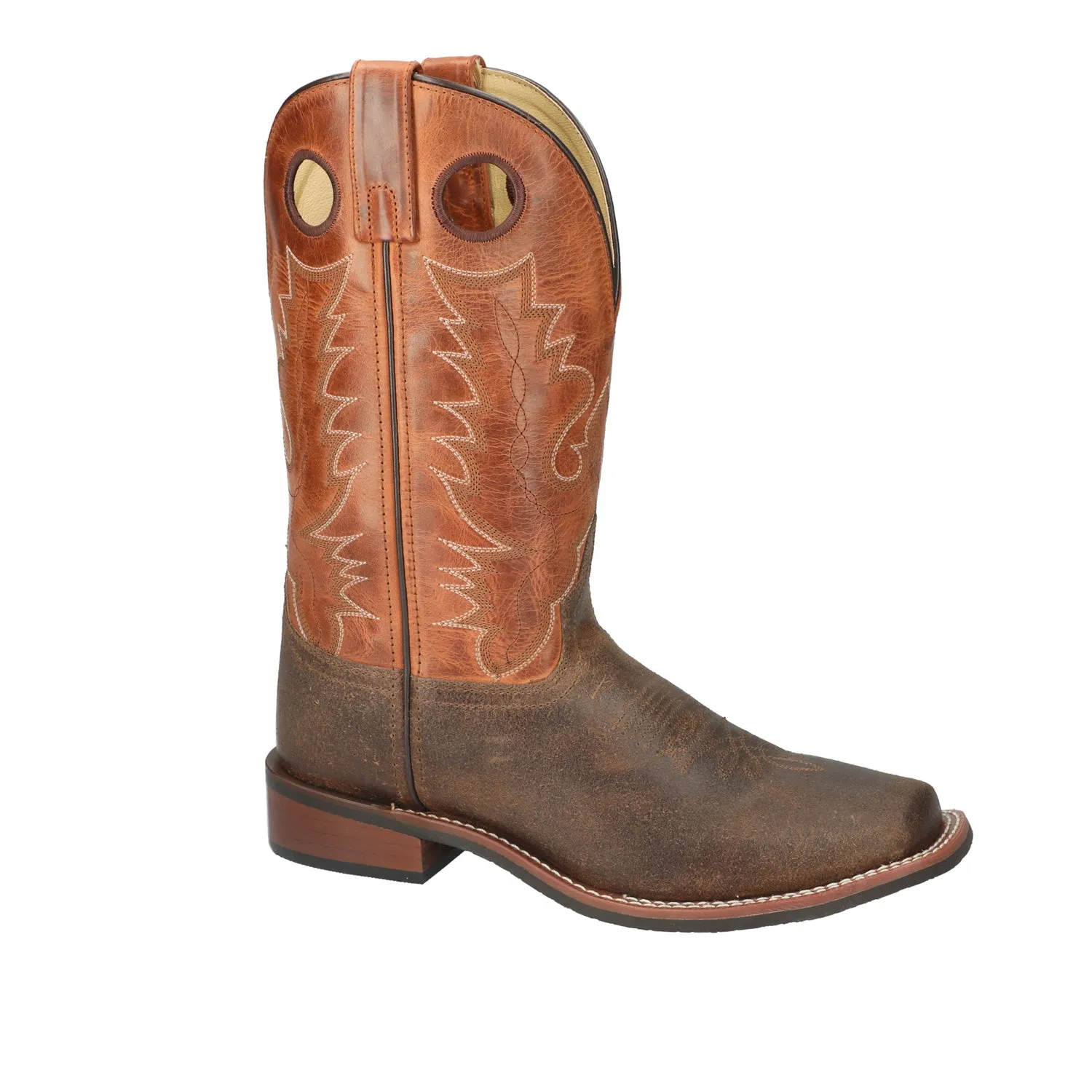 Smoky Mountain Boots Mens Timber Brown/Burnt Orange Leather Cowboy Boots