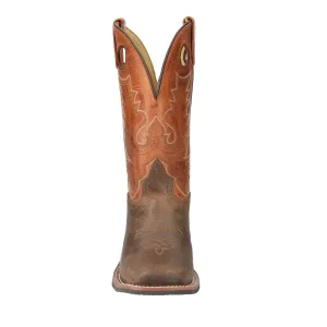 Smoky Mountain Boots Mens Timber Brown/Burnt Orange Leather Cowboy Boots