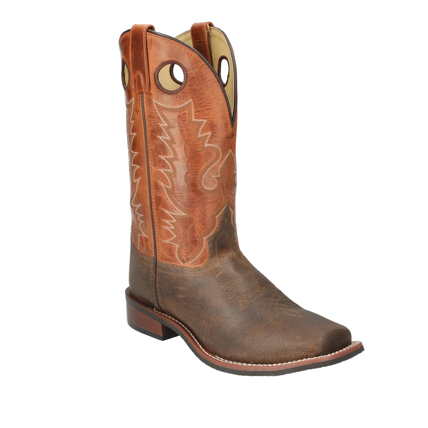 Smoky Mountain Boots Mens Timber Brown/Burnt Orange Leather Cowboy Boots