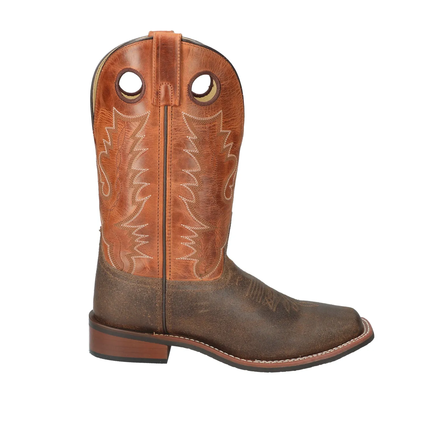 Smoky Mountain Boots Mens Timber Brown/Burnt Orange Leather Cowboy Boots
