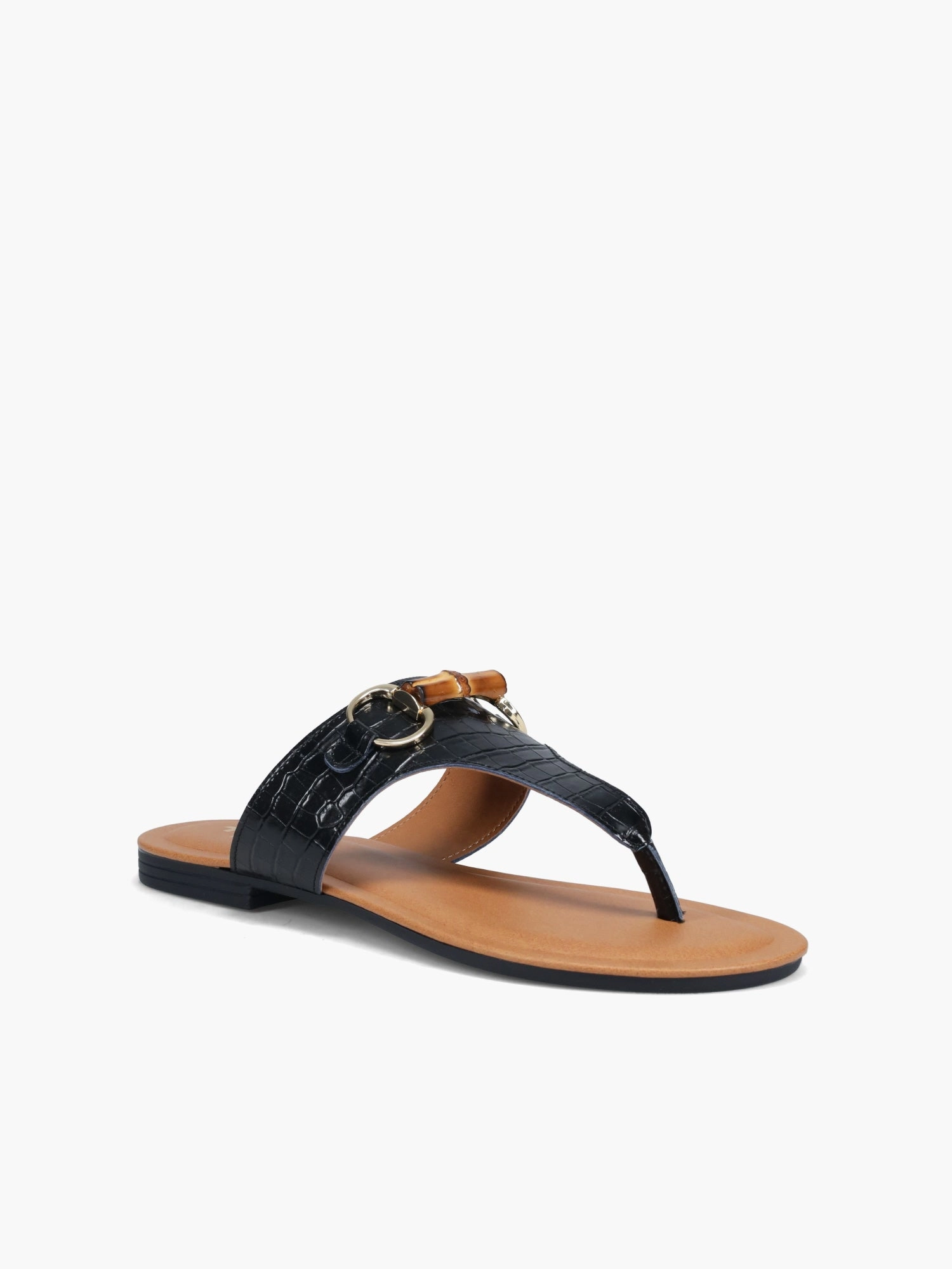 Rimini Black Croco Strappy Modern Glow