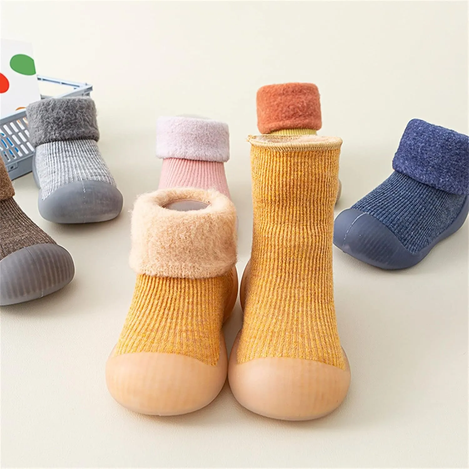 Sock Shoes Toddler,Infant Boys Girls Animal Cartoon Socks Shoes Fleece WarmThe Floor Socks Non Slip Prewalker Shoes
