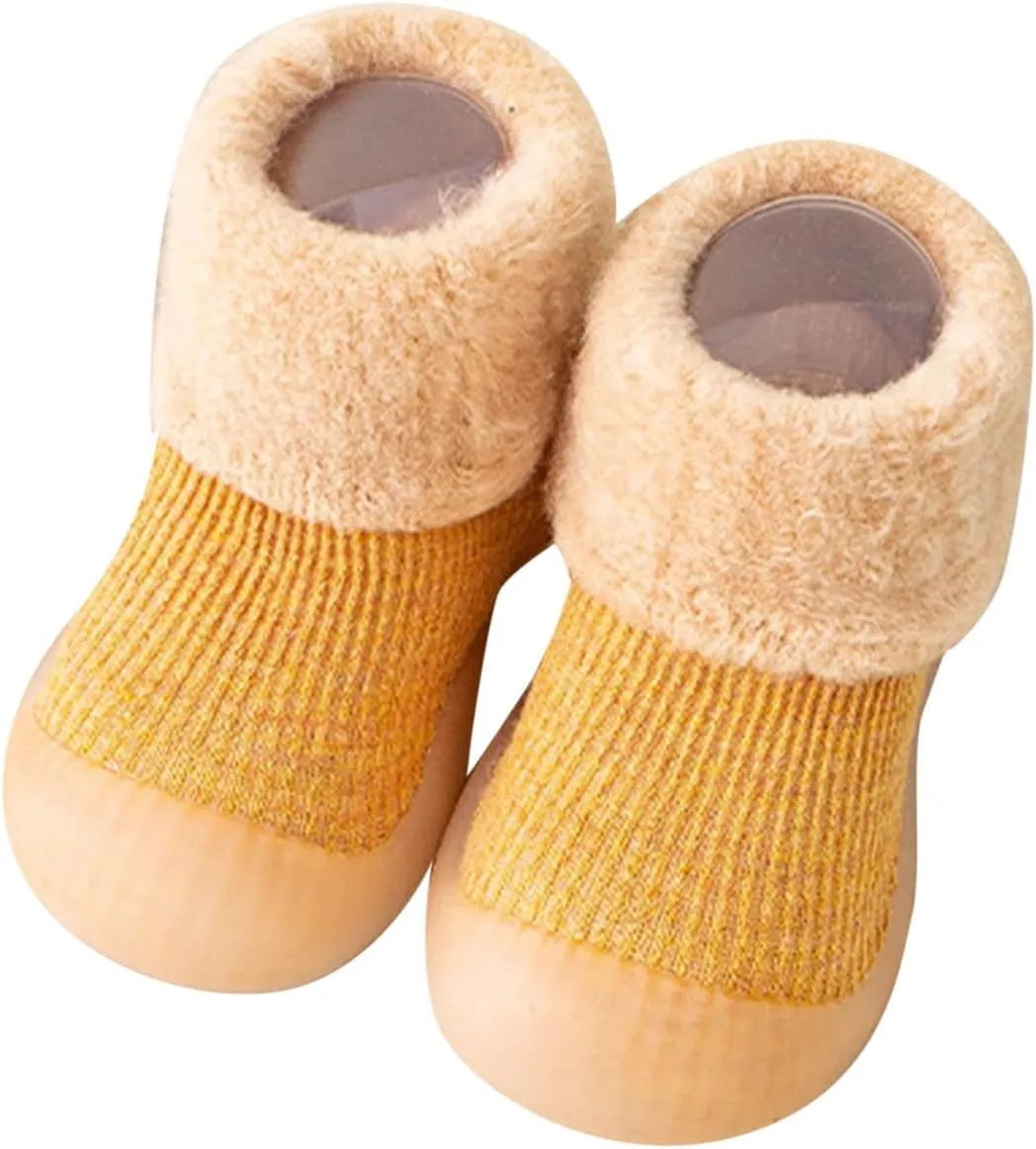 Sock Shoes Toddler,Infant Boys Girls Animal Cartoon Socks Shoes Fleece WarmThe Floor Socks Non Slip Prewalker Shoes