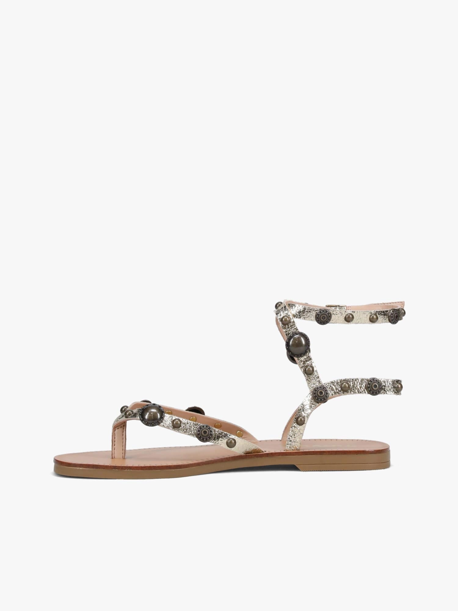 Sofia Gold Studs craquele leather Comfortable For All-Day Wear