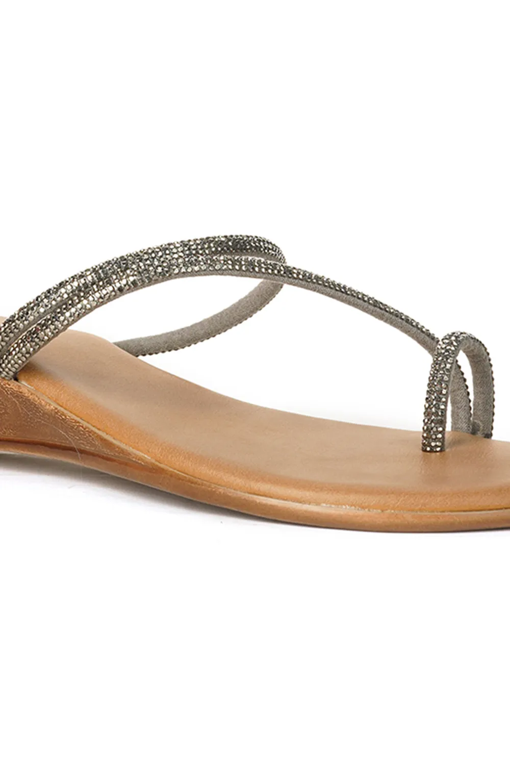 SOLES Embellished Slip On Wedges