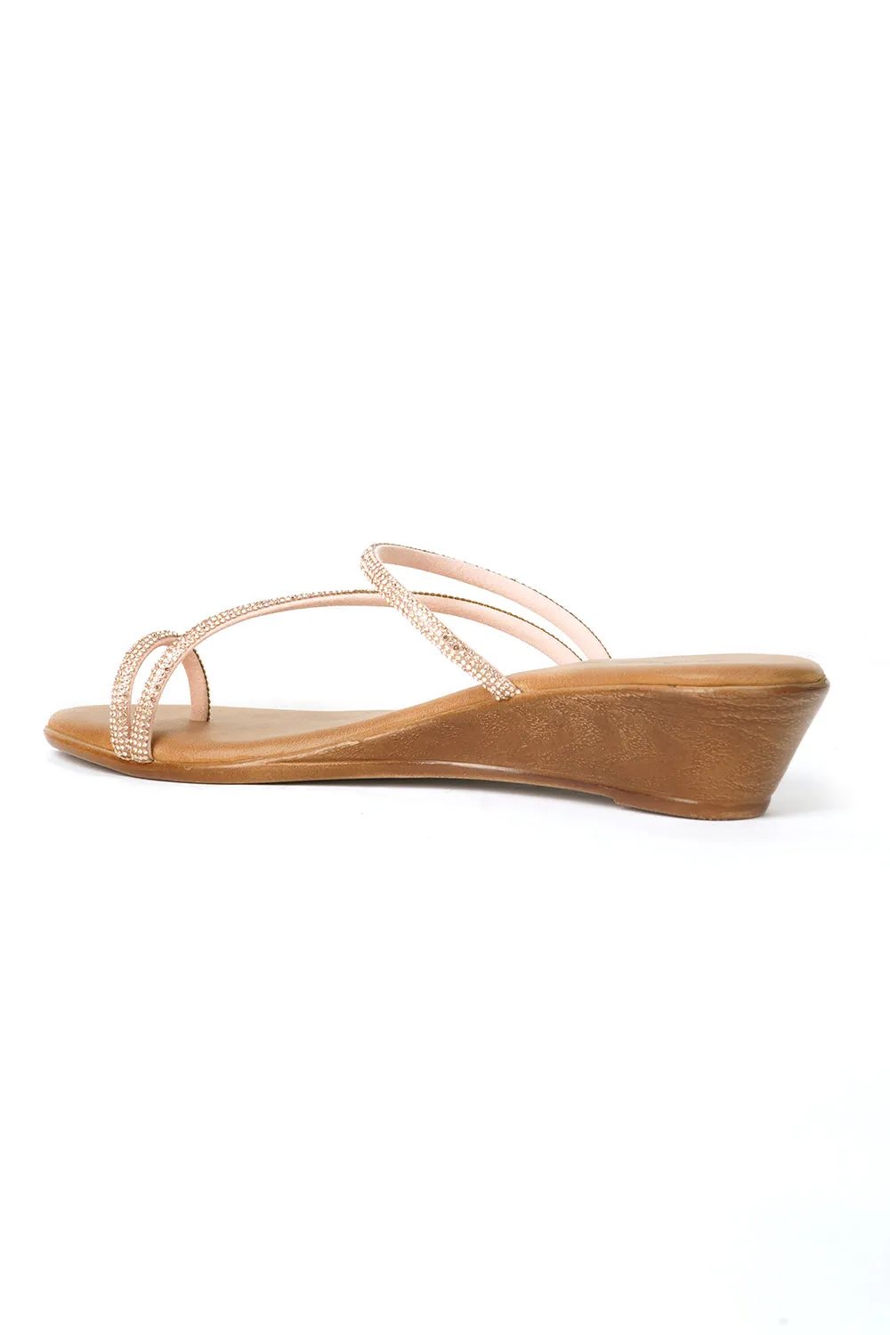 SOLES Embellished Slip On Wedges
