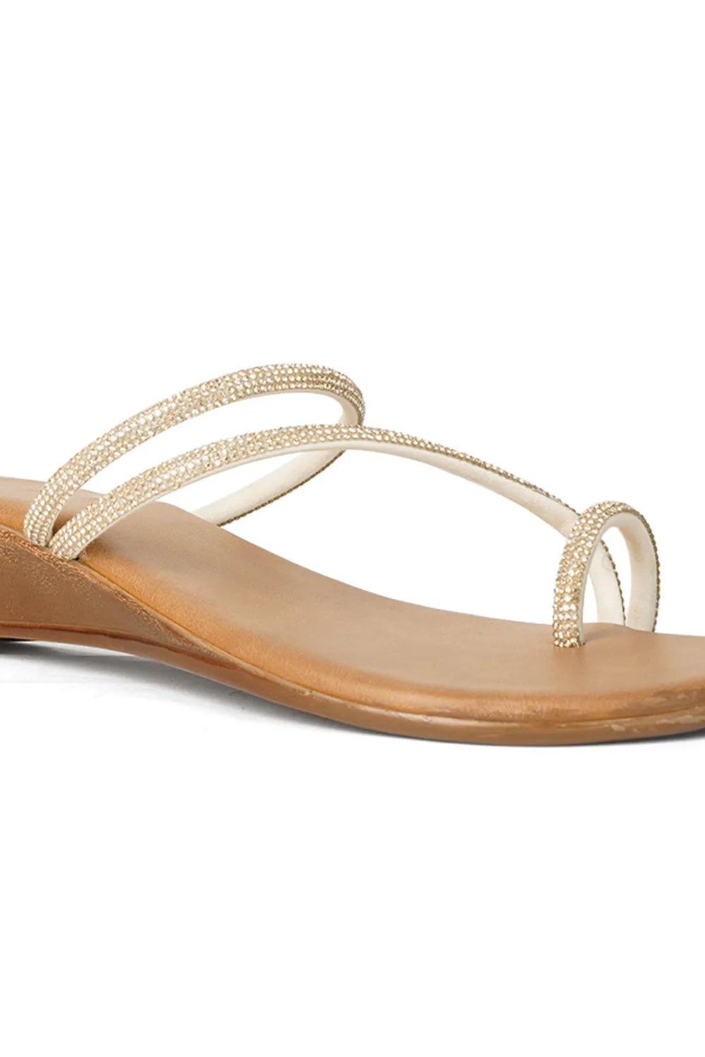 SOLES Embellished Slip On Wedges