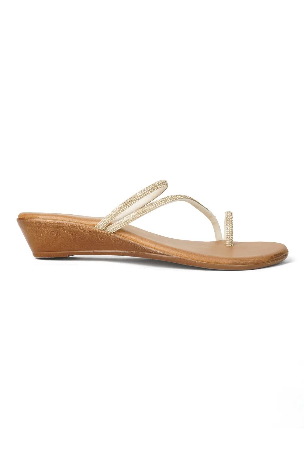 SOLES Embellished Slip On Wedges