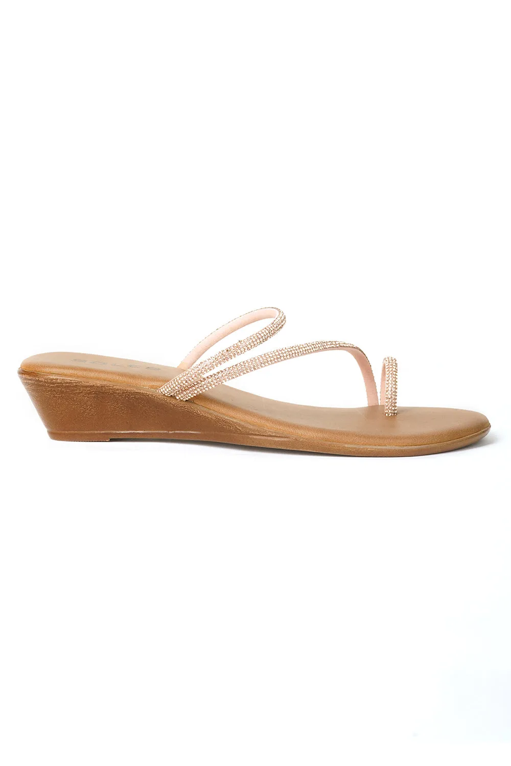 SOLES Embellished Slip On Wedges