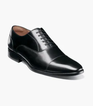 hardest print - style Sorrento Lux Cap Toe Bal Oxford-Black | Florsheim