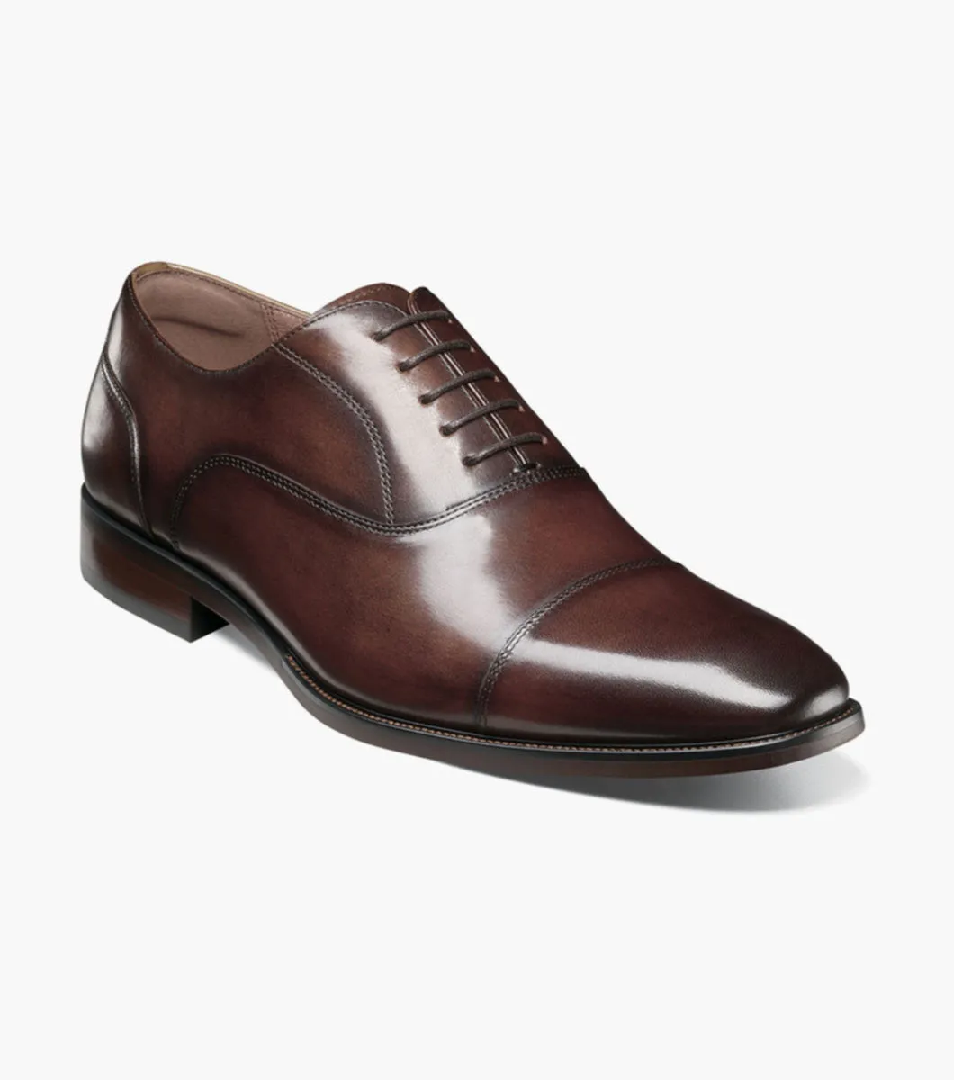 Sorrento Lux Cap Toe Bal Oxford-Brown | Florsheim shortest