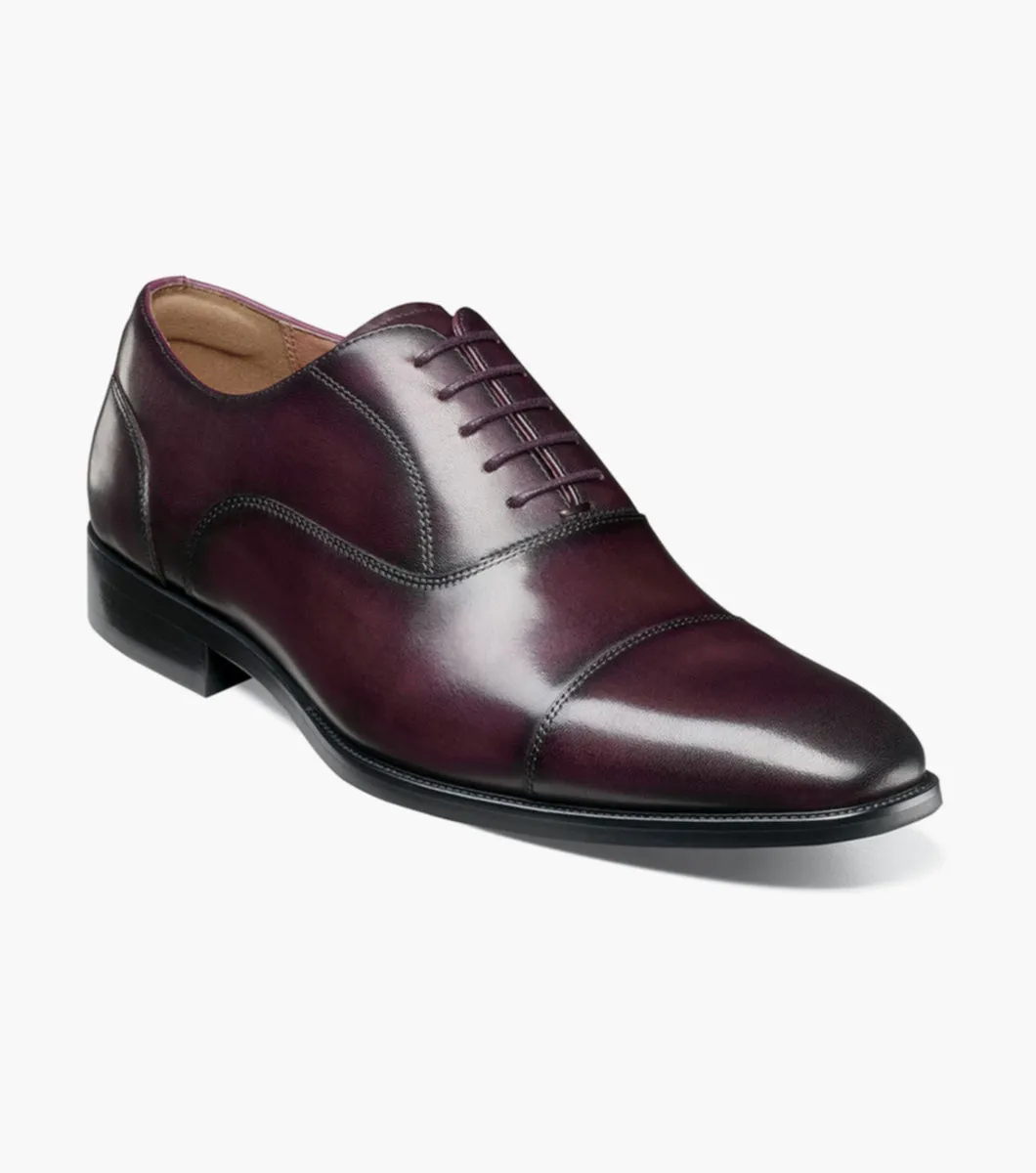 Sorrento Lux Cap Toe Bal Oxford-Burgundy | Florsheim Waterproof Synthetic Upper