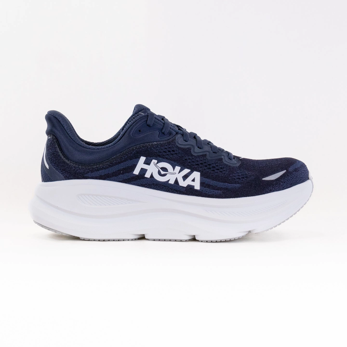 No Fuss Path Jog Hoka Bondi 9 Wide (Men's) - Varsity Navy/White