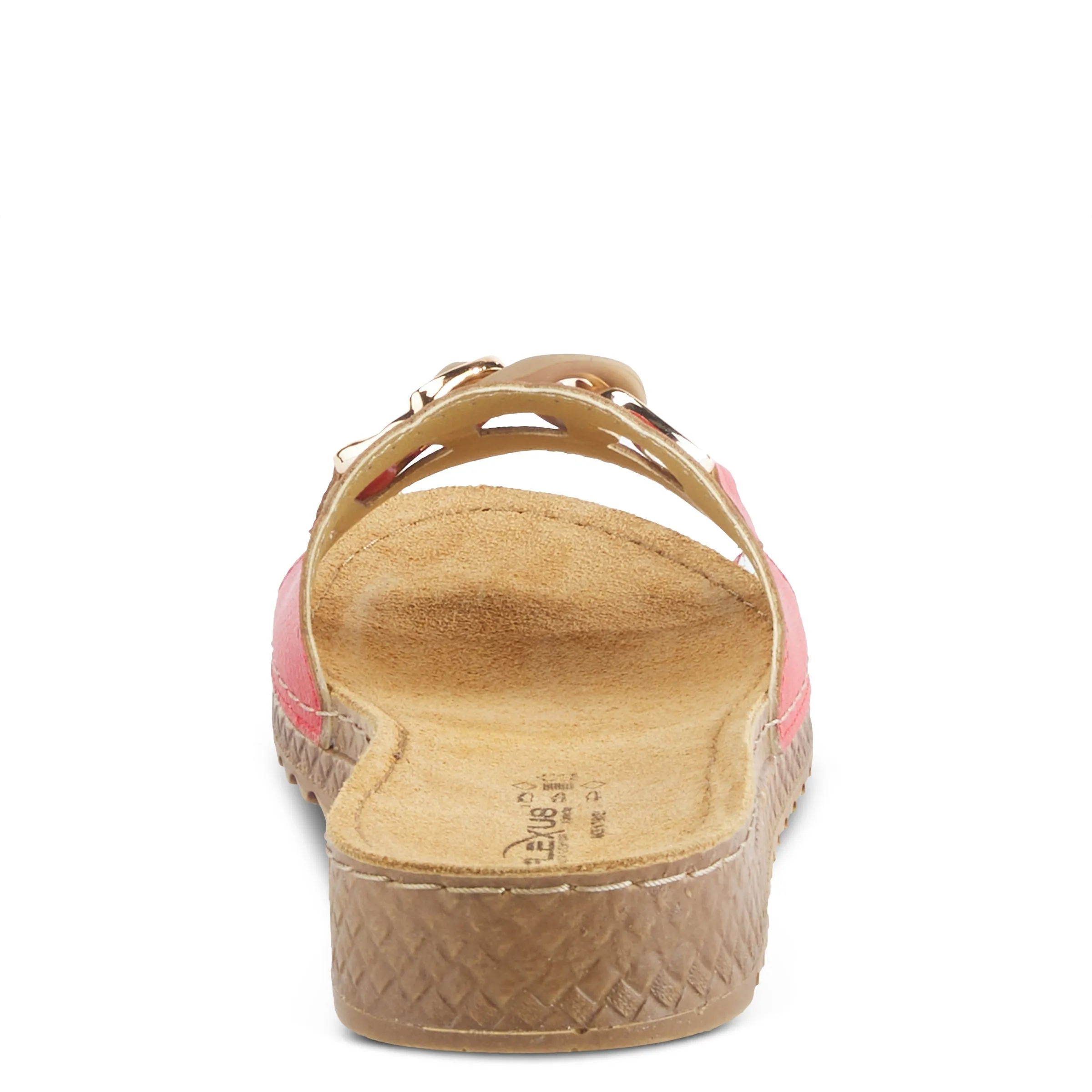 Spring Step Shoes  Flexus Janey Slide Sandals Women’s Leather Gold Chain 2023