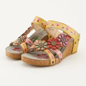 Spring Step Shoes L'Artiste Delight Slide Sandals Women's Hand Painted Leather
