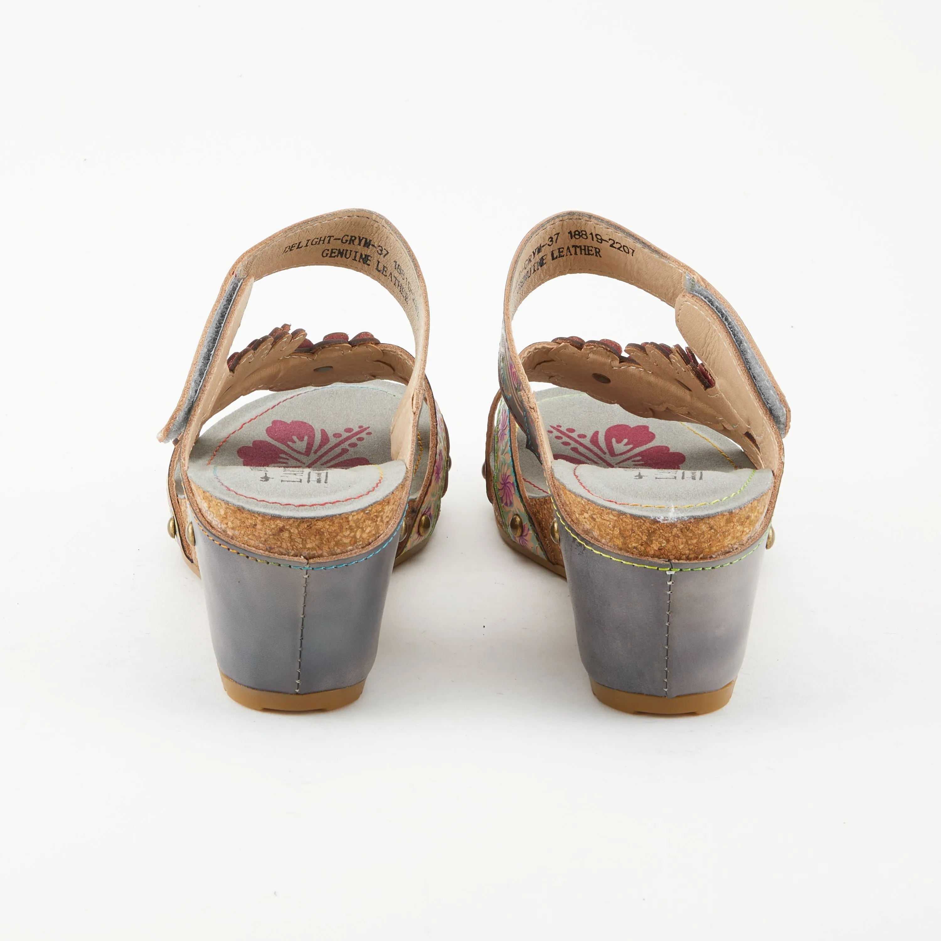 Spring Step Shoes L'Artiste Delight Slide Sandals Women's Hand Painted Leather