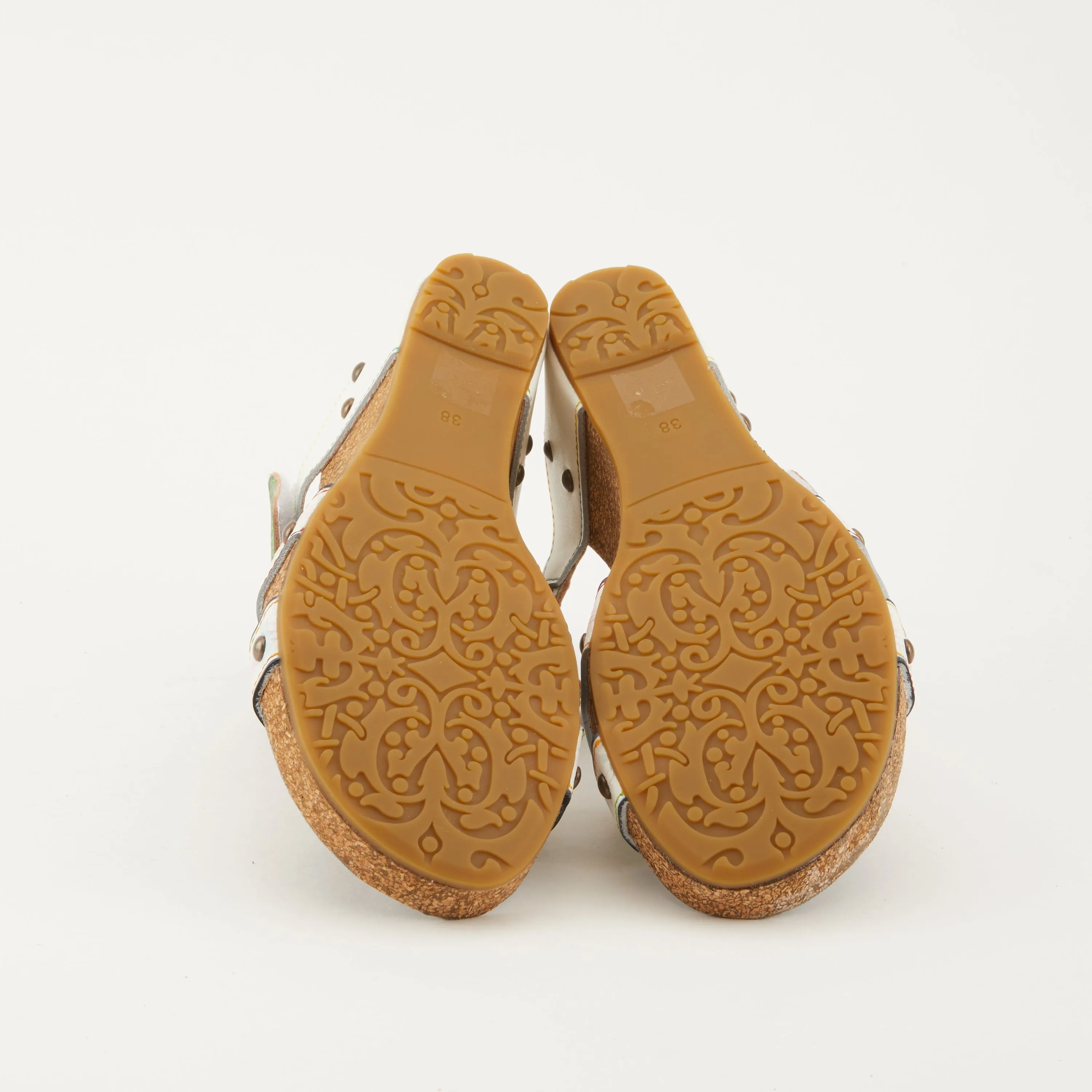 Spring Step Shoes L'Artiste Delight Slide Sandals Women's Hand Painted Leather