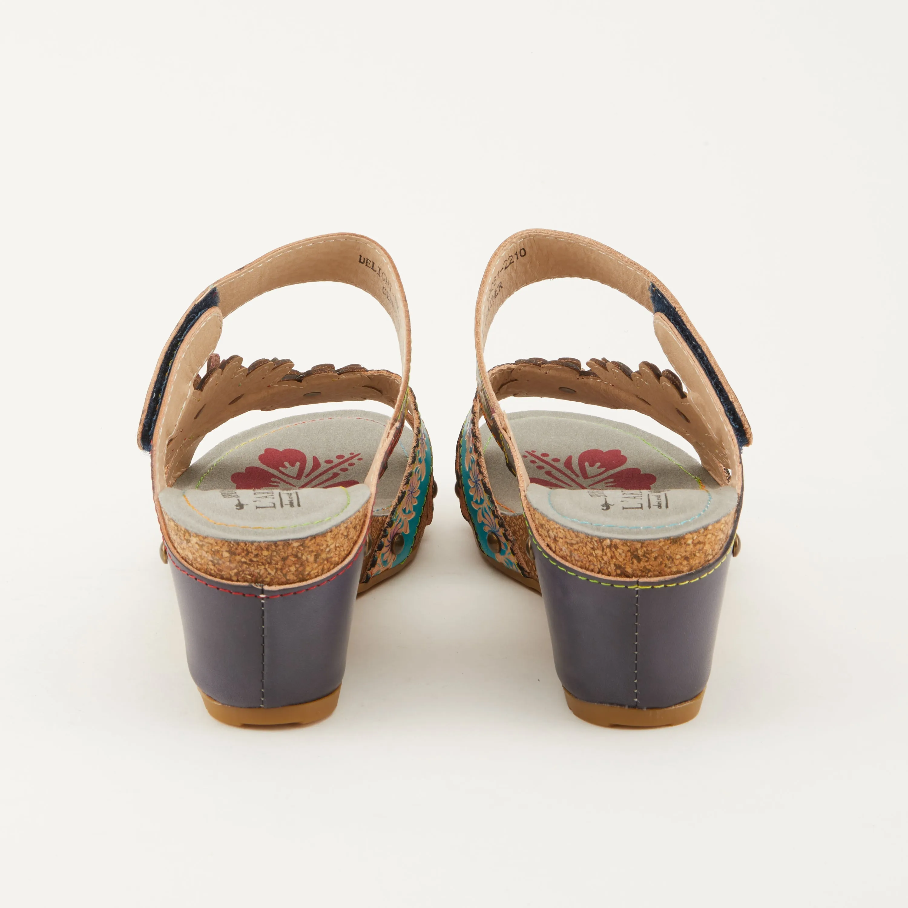 Spring Step Shoes L'Artiste Delight Slide Sandals Women's Hand Painted Leather