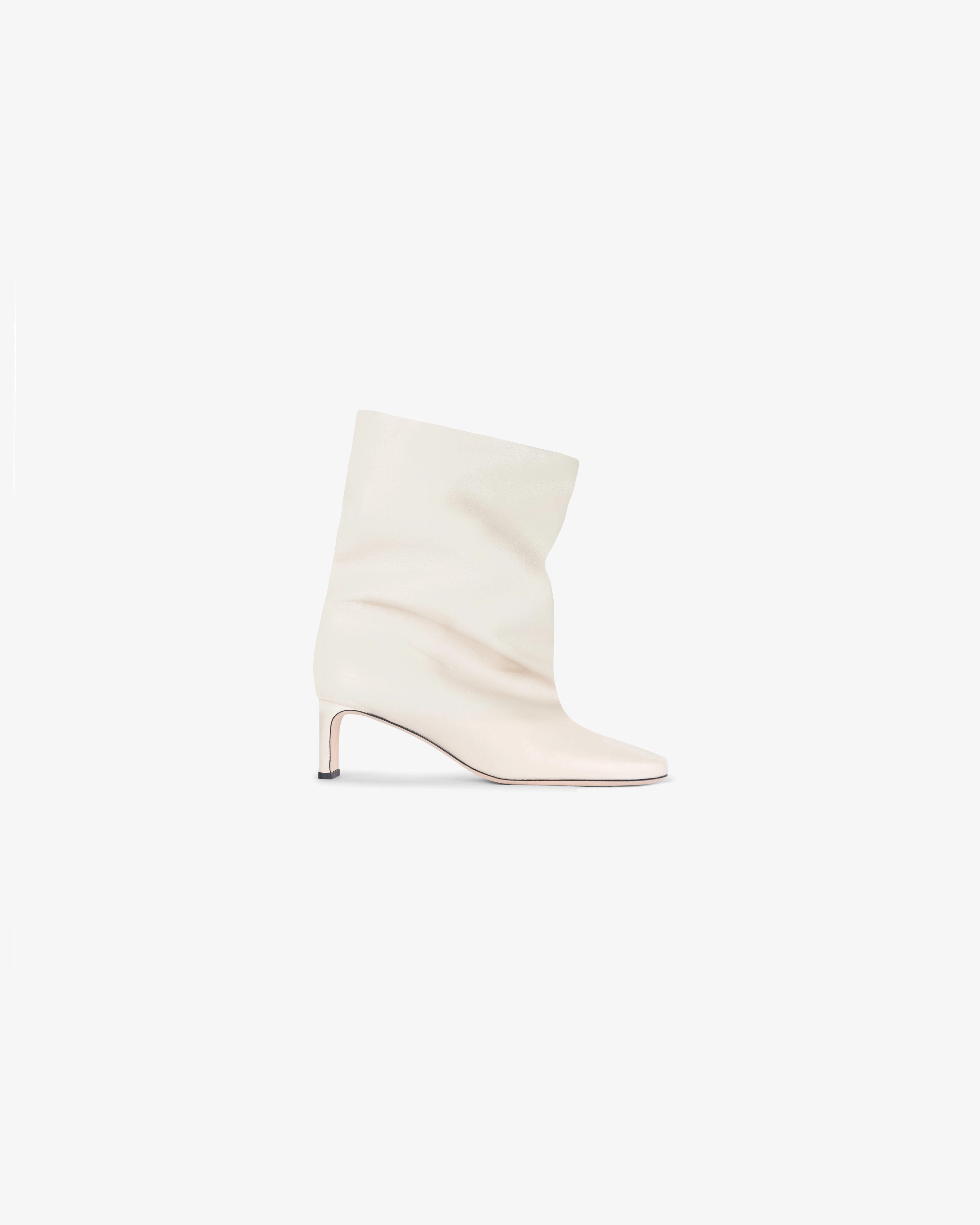 Square Toe Ankle Boot - Ecru Reliable Sole most winter