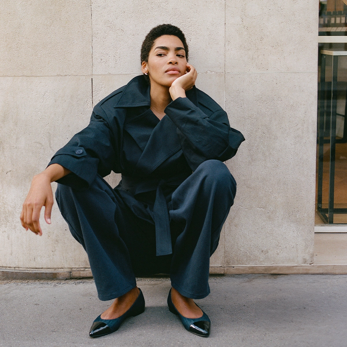 The Pointe - Indigo Denim and Patent Tide Step