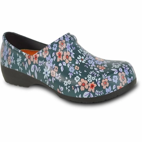 Stable Steps Tool VANGELO Women Slip Resistant Clog NIKO Flower-2 VANGELO Women Slip Resistant Clog NIKO Flower-2 sock Tough outsoles