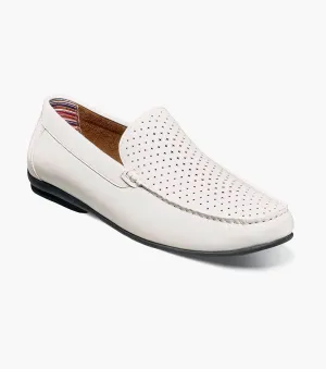 Stackable Conroy Moc Toe Perf Slip On-White | Stacy Adams Torque Control Framework Anti Slip Sole Conroy Moc Toe Perf Slip On-White | Stacy Adams