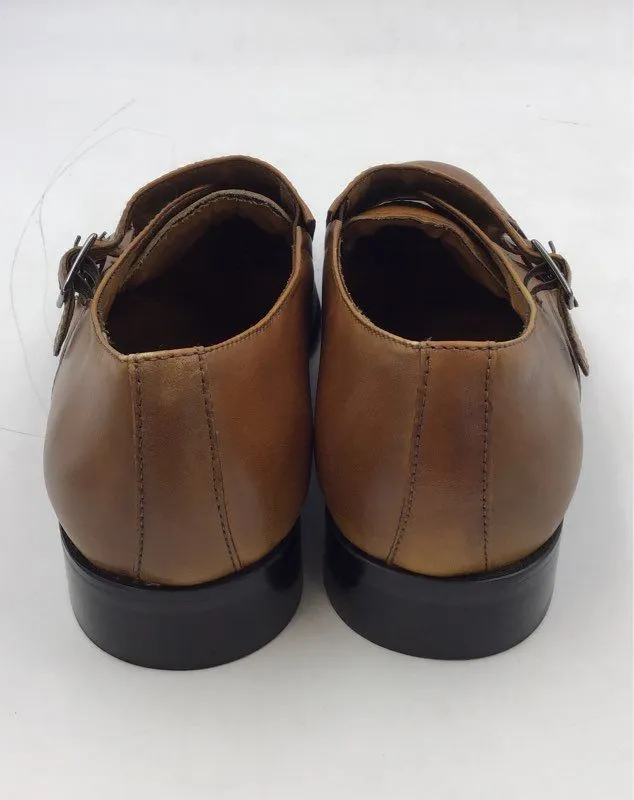 Steve Madden Men's Brown Slip-On Monk Strap Dress Shoes - Size 8.5M
