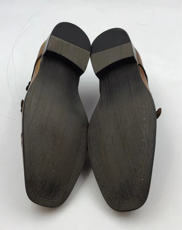 Steve Madden Men's Brown Slip-On Monk Strap Dress Shoes - Size 8.5M