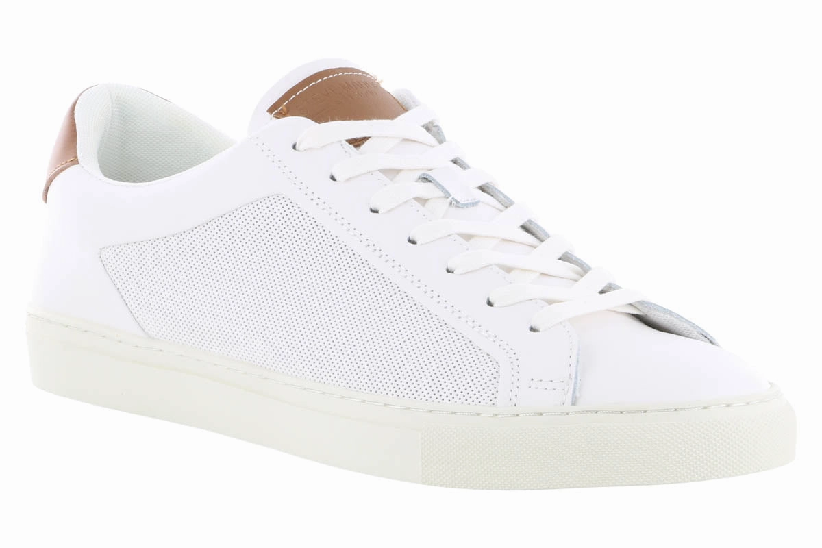 Steve Madden Finneas White Leather Sneaker On Feet Active feel