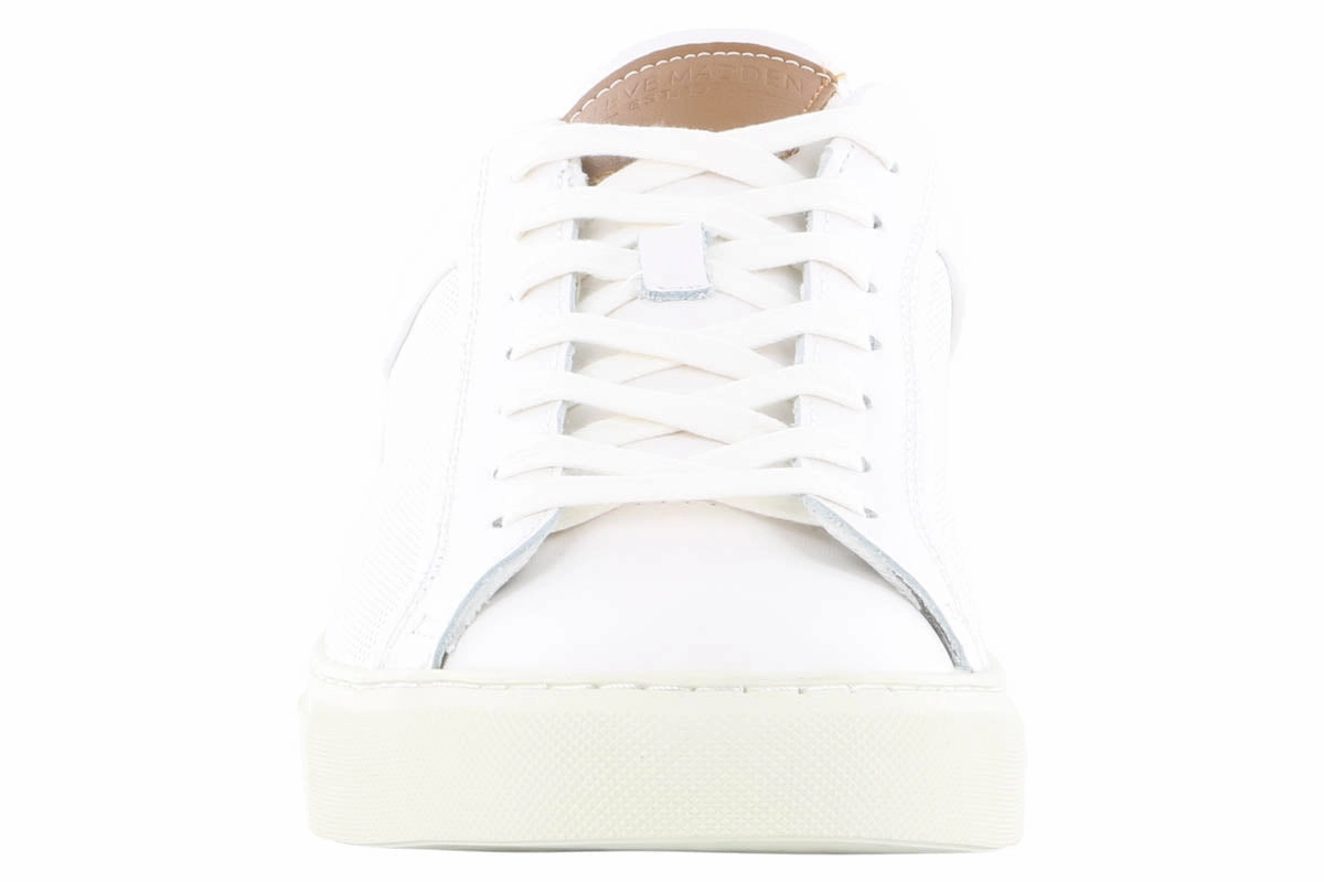 Steve Madden Finneas White Leather Sneaker Tread Ready Smart Trend
