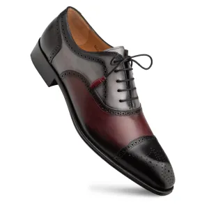 Stillness Galante Tri-tone Cap Toe Oxford-Black Multi | Mezlan Reliable Sole Breathable mesh lining Galante Tri-tone Cap Toe Oxford-Black Multi | Mezlan