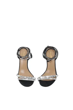 Strass Velvet Wrap Sandals