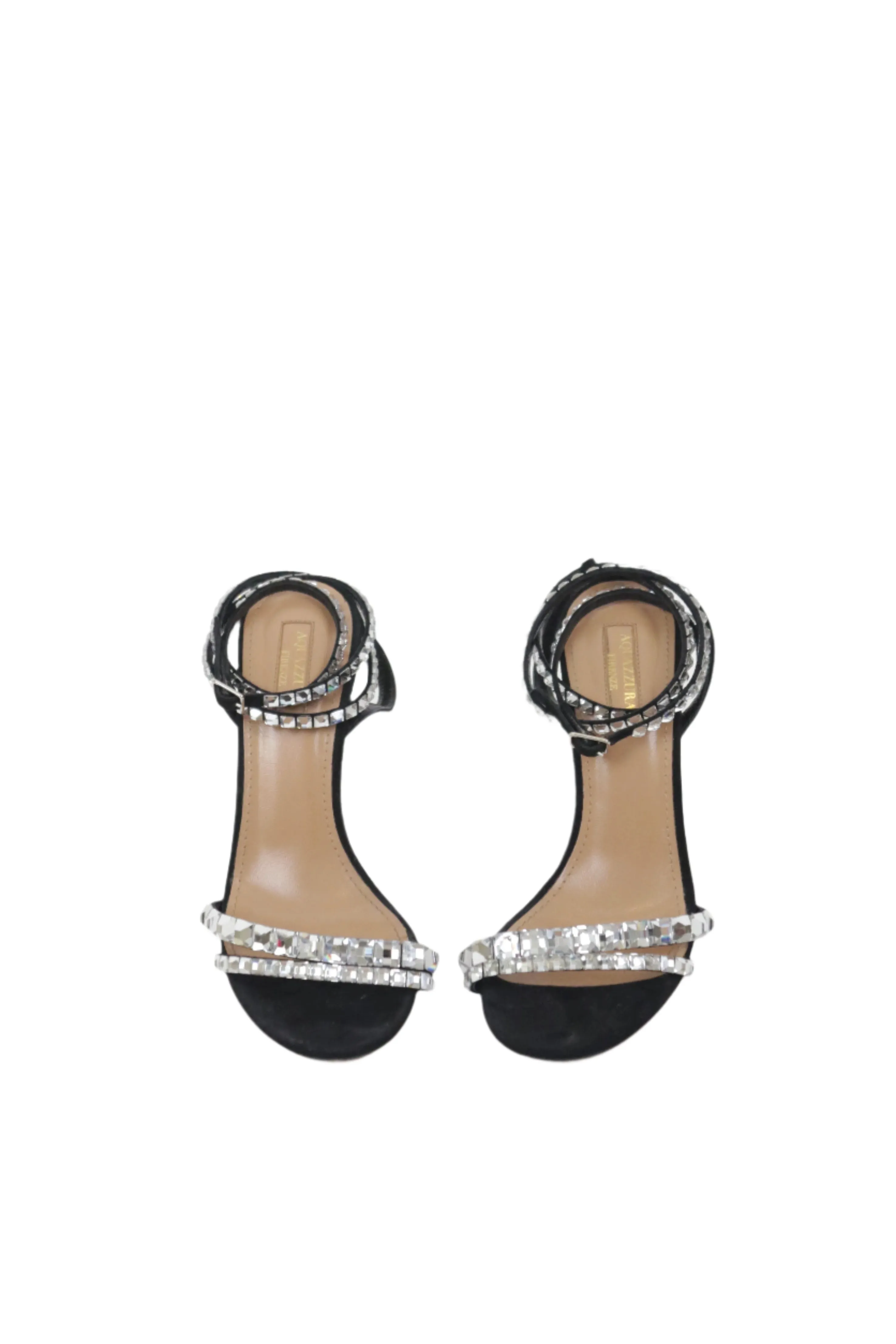 Strass Velvet Wrap Sandals
