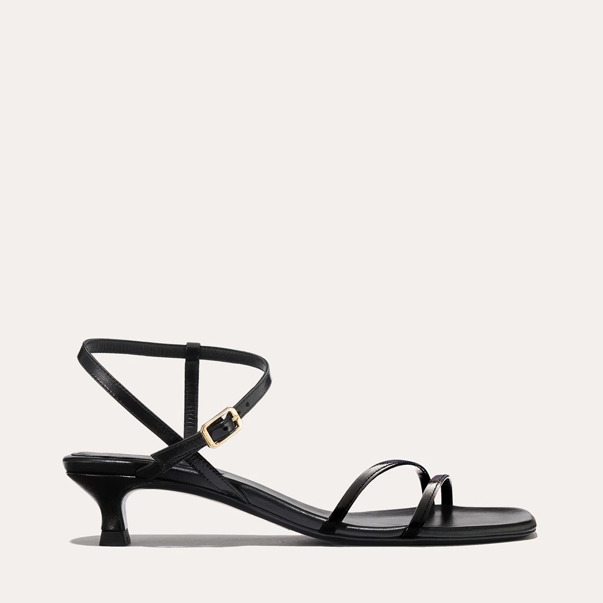 The Dylan Sandal - Black Crinkle Gloss Nappa Fashion Sandals Glam Touch