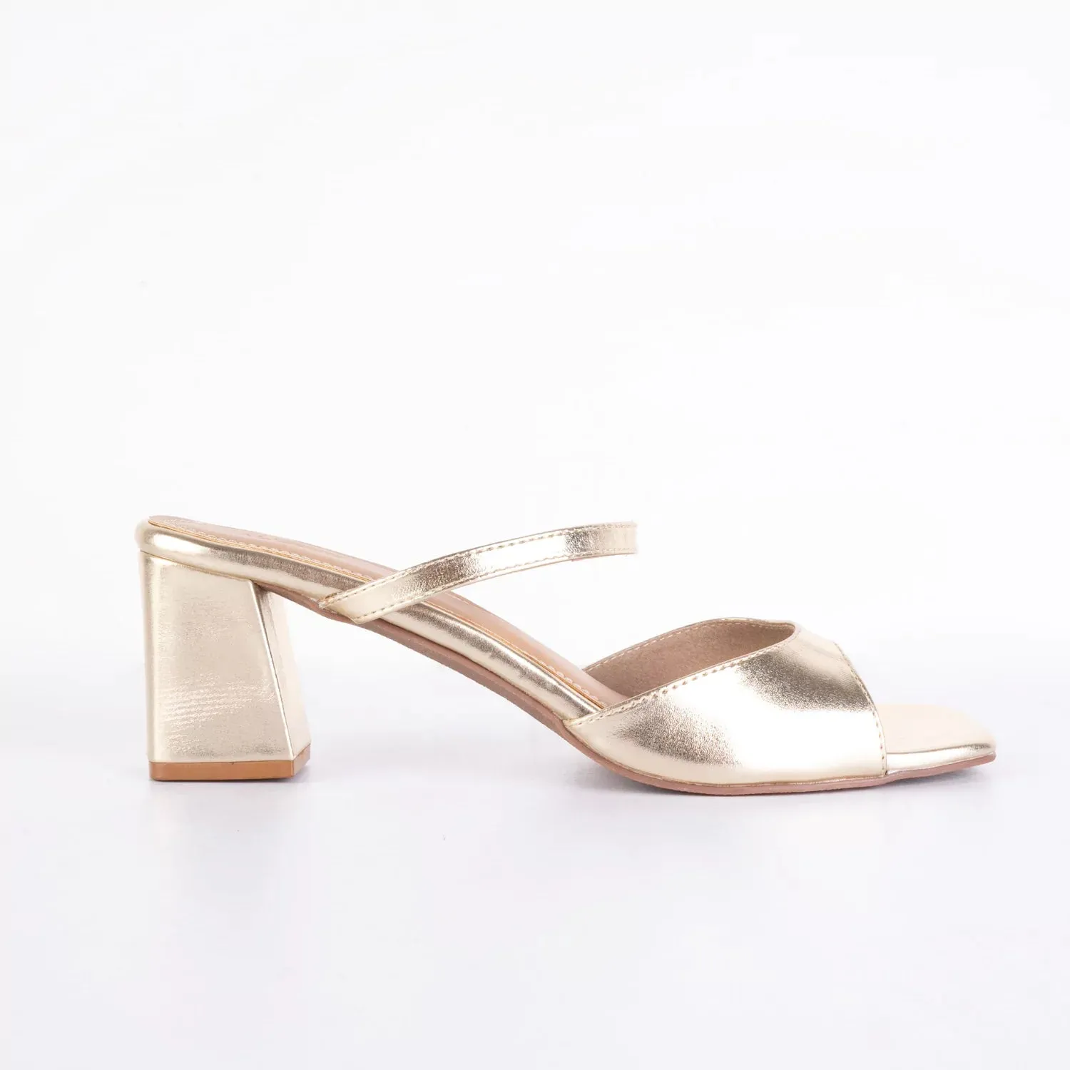STUNNING Metallic Gold Block Heels