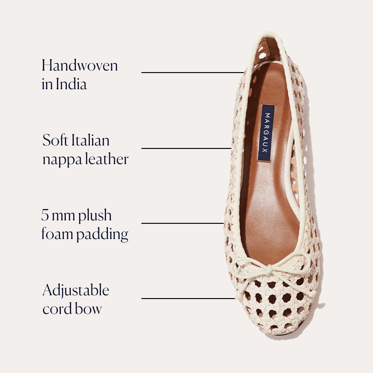 The Demi - Ecru Woven Elastic Fit