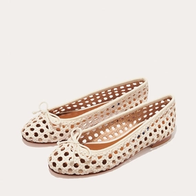 Stylish Function The Demi - Ecru Woven Kind Glow Light Comfort Flats The Demi - Ecru Woven