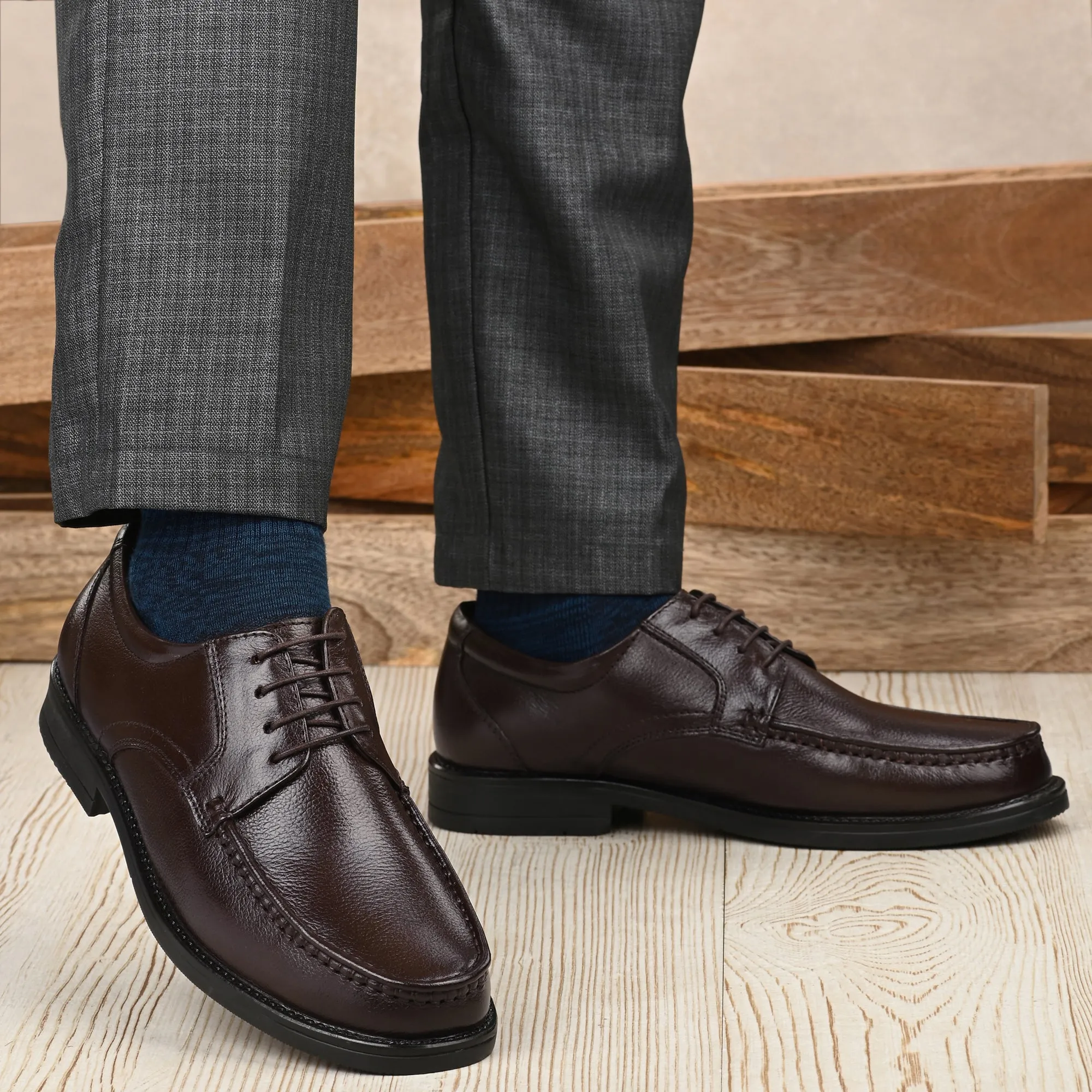 Suave Full Grain Leather Derby Trumock Lace Ups