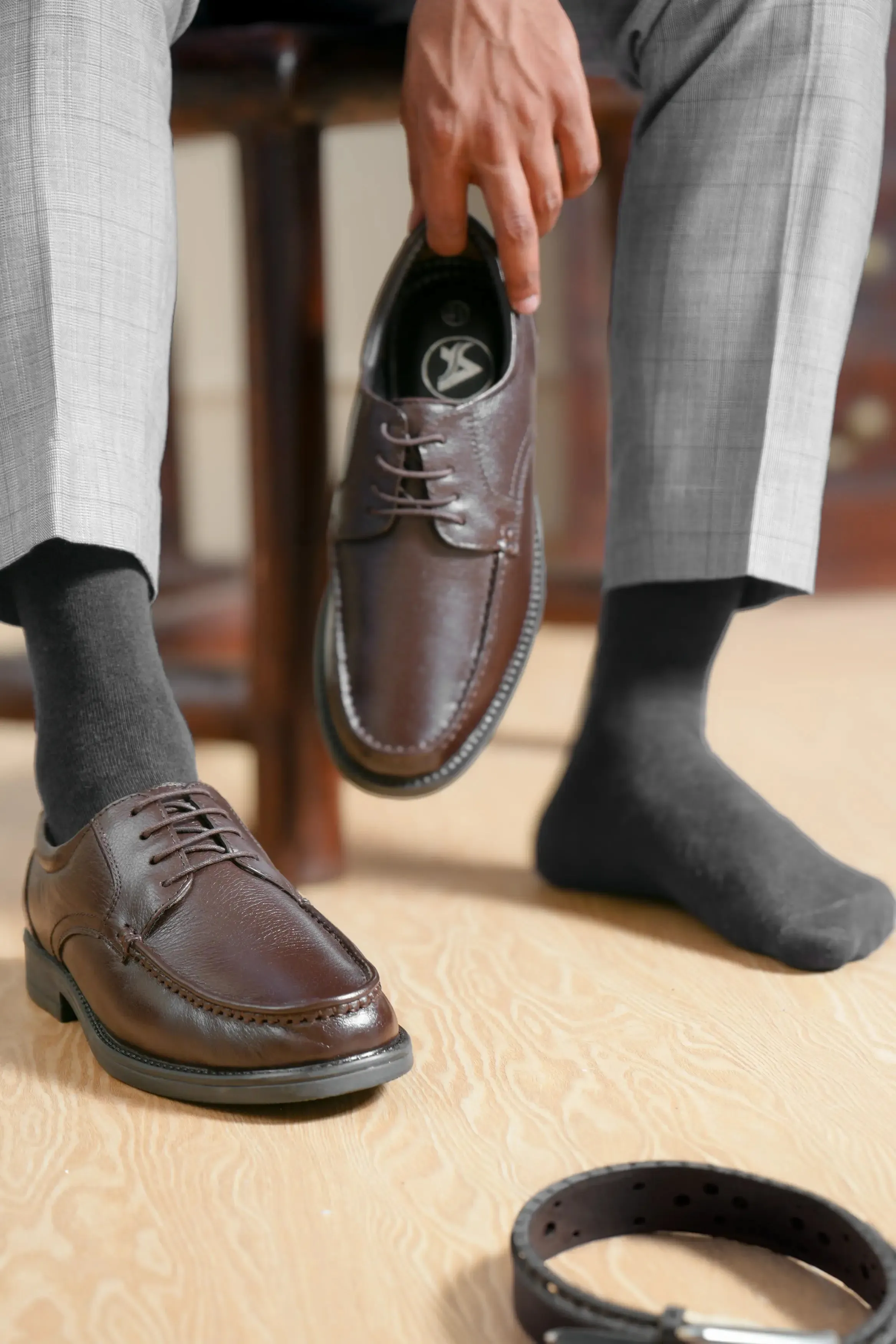 Suave Full Grain Leather Derby Trumock Lace Ups