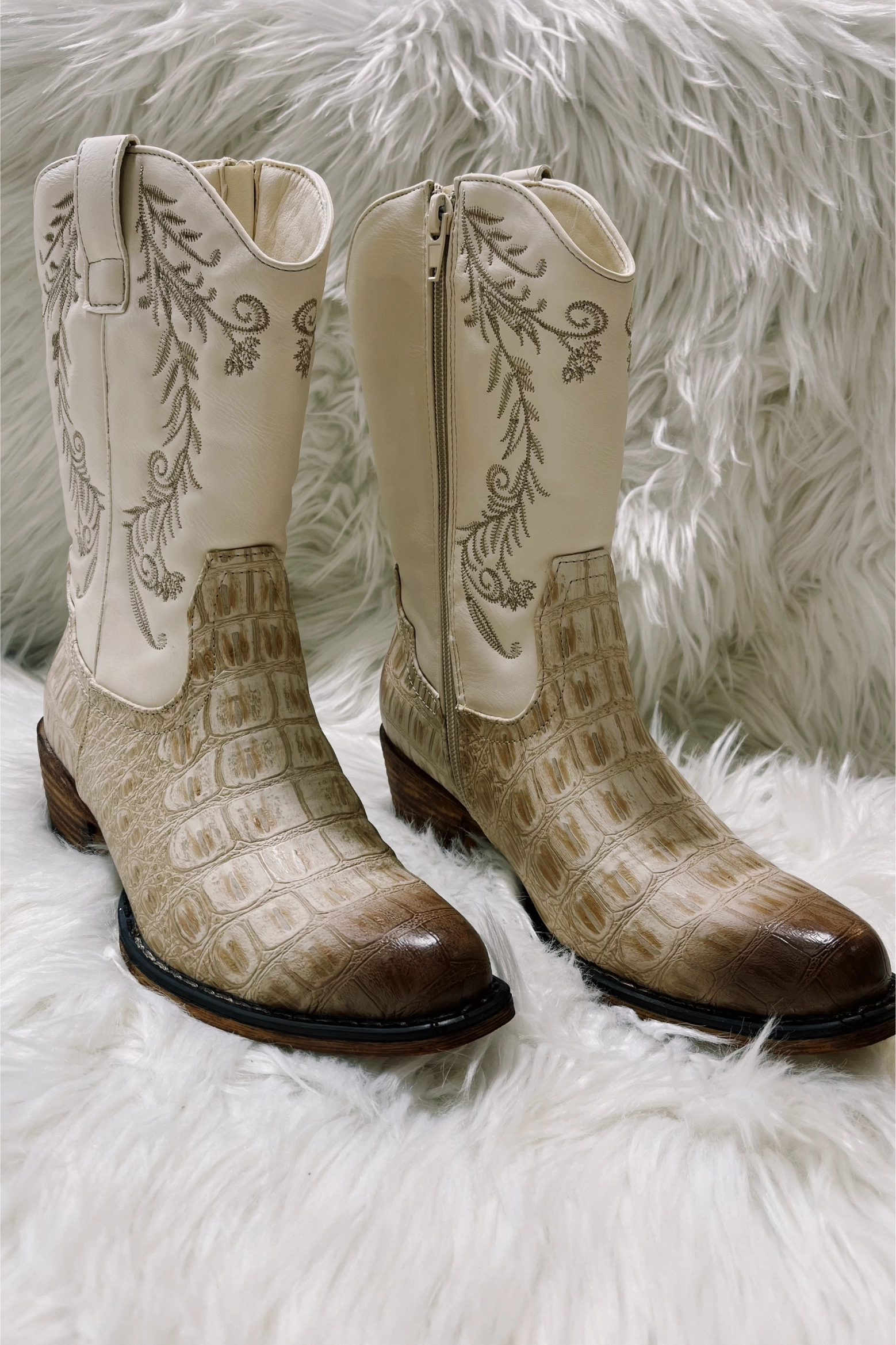 skaters' yoga - style Walk Your Way Booties in Cream
