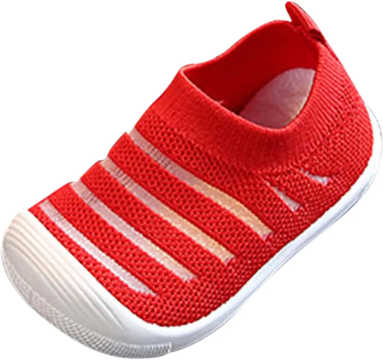 Summer and Autumn Cute Girls Flying Woven Mesh Breathable Flat Solid Color Slip On Comfortable Toddler Shoe 11