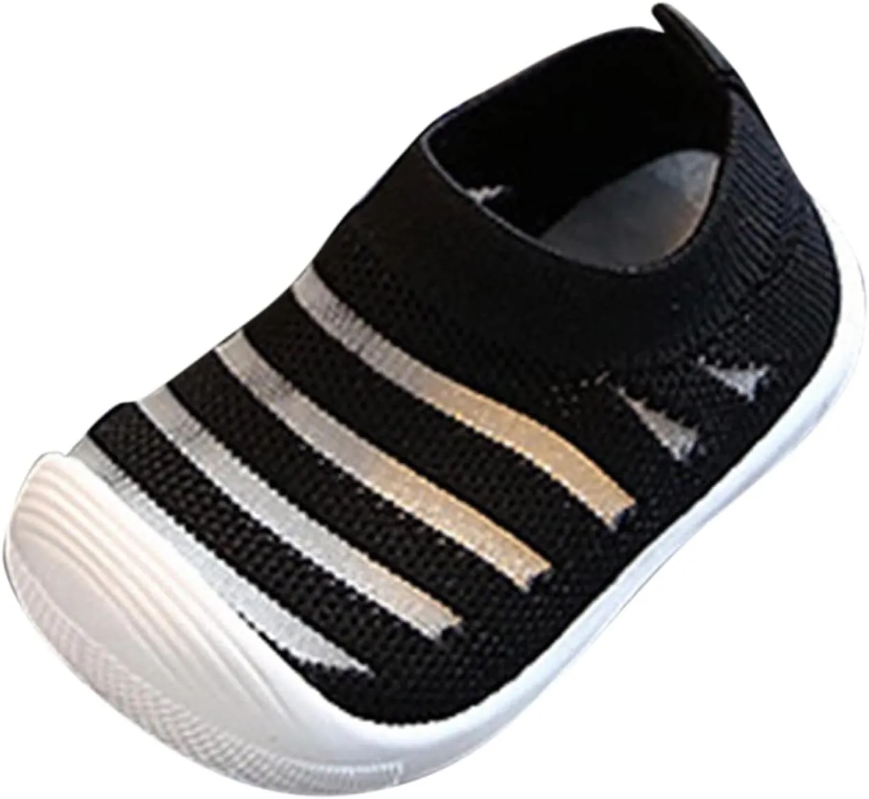 Summer and Autumn Cute Girls Flying Woven Mesh Breathable Flat Solid Color Slip On Comfortable Toddler Shoe 11