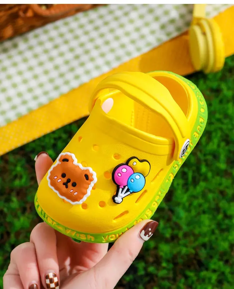 Summer Kids Sandals Hole Children's Shoes Slippers Soft Anti-Skid Cartoon DIY Design Hole Baby Shoes Sandy Beach For Boys Girls