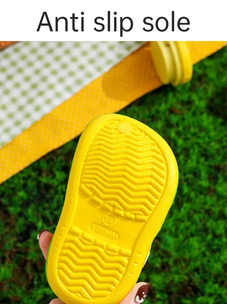 Summer Kids Sandals Hole Children's Shoes Slippers Soft Anti-Skid Cartoon DIY Design Hole Baby Shoes Sandy Beach For Boys Girls